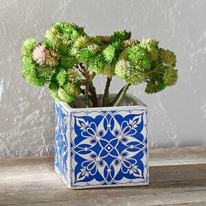 Keramický kvetináč "Ornament", modrá